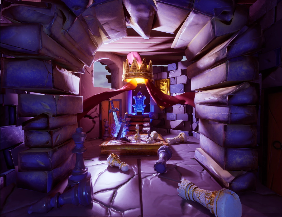 Checkmate, a chess-inspired 3D game environment